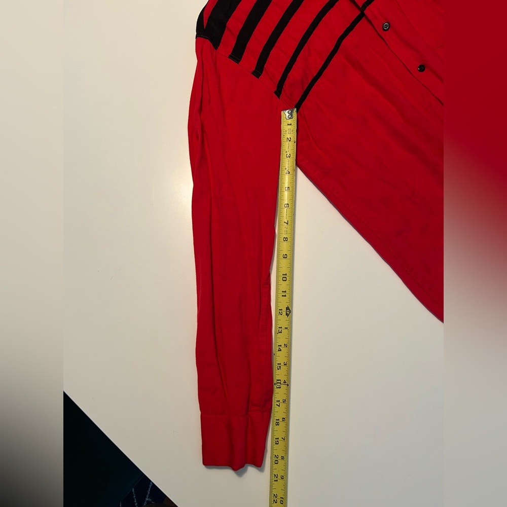 RARE Vintage Gabardine Trash & Vaudeville Red Black Men's Shirt Punk Rockabilly - Picture 11 of 14